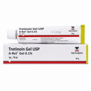 A-Ret 0.1% Gel (Tretinoin Gel) frpnt box with tube