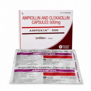 Ampoxin 500 mg (Ampicillin/Cloxacillin) Front with strip