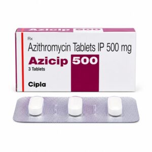 Azicip 500 mg - Authentic Azithromycin Antibiotic Tablets with front box