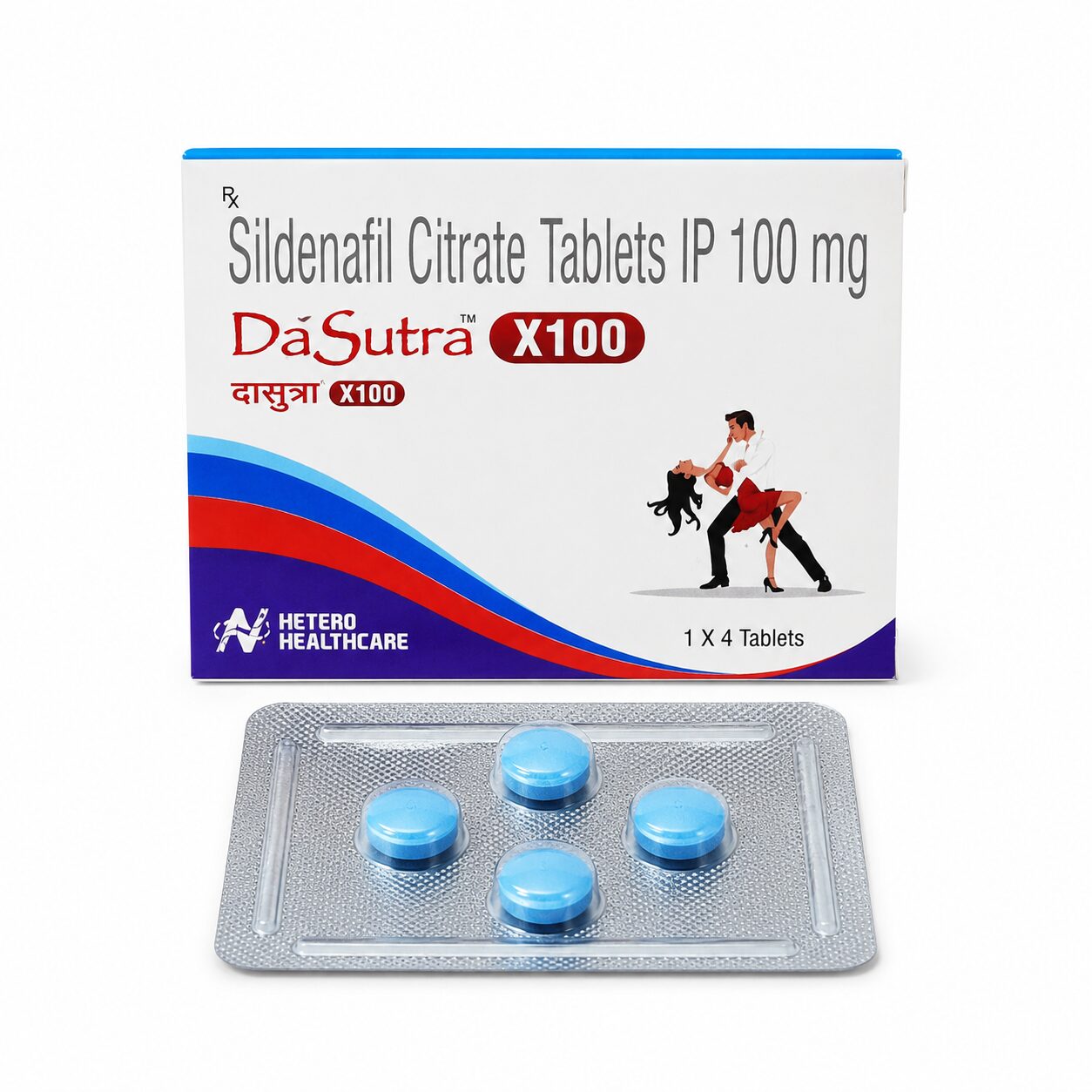 Da Sutra X100 (Sildenafil Citrate) 1 Da Sutra X100 front box with strip