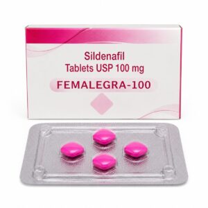 Femalegra 100 mg front box with strip