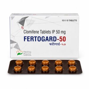 Fertogard 50 mg (Clomiphene) front box with strip