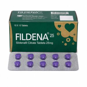 Fildena 25 mg (Sildenafil Citrate) front box with strip