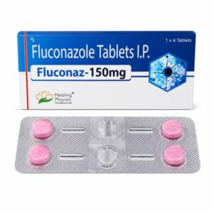 Fluconaz 150 mg (Fluconazole) front box with strip