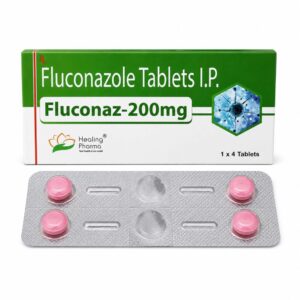 Fluconaz 200 mg (Fluconazole) front box with strip