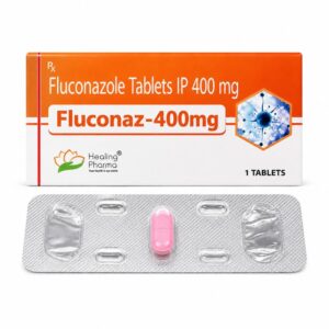 Fluconaz 400 mg (Fluconazole) front box with strip