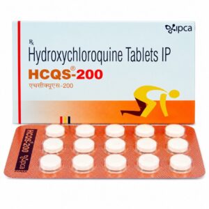 HCQS 200 mg (Hydroxychloroquine) front box with strip