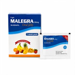 Malegra Oral jelly 100 mg front box with sachets
