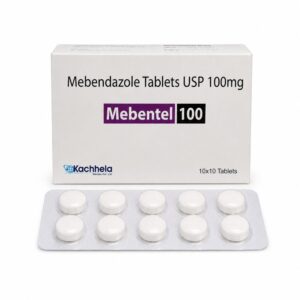 Mebentel 100 mg - Authentic Mebendazole Tablets for Intestinal Worm Treatment.