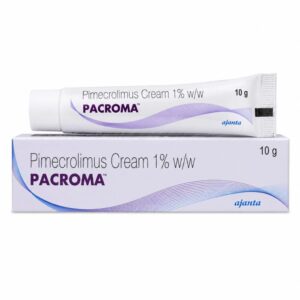 Pacroma Cream 1% (Pimecrolimus) front box with tube