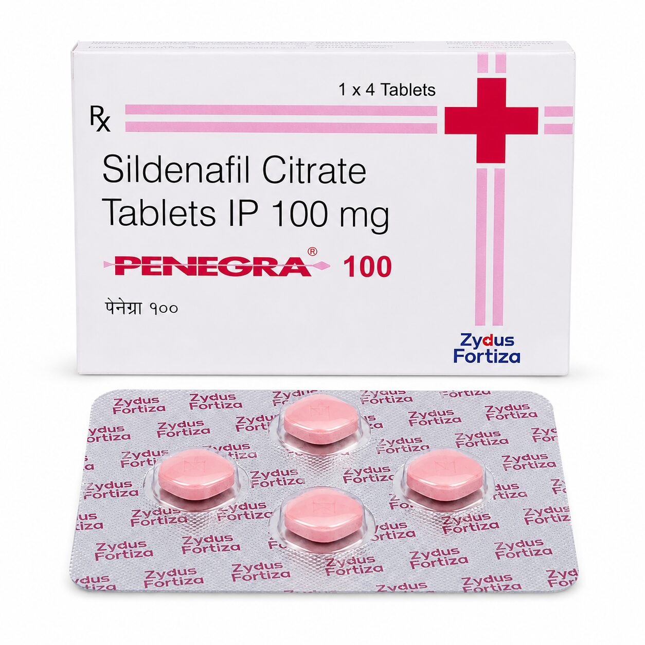 Penegra 100 mg (Sildenafil Citrate) 1 Penegra 100 mg (Sildenafil Citrate) front box with strip[