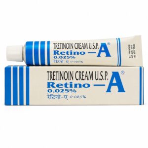 Retino A 0.025% Cream (Tretinoin Cream) front box with tube