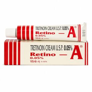 Retino A 0.05% Cream (Tretinoin Cream) front box with tube