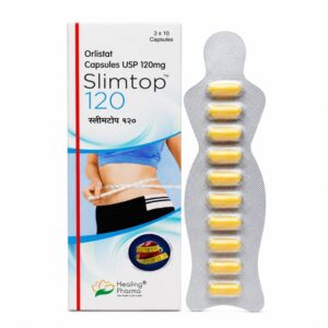 Slimtop 120 mg (Orlistat) front box with strip