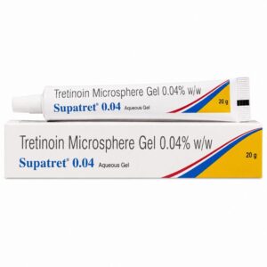 Supatret 0.04% Gel (Tretinoin Microsphere Gel) front box with tube