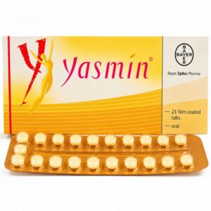 Yasmin (Ethinyl Estradiol/Drospirenone) front box with strip