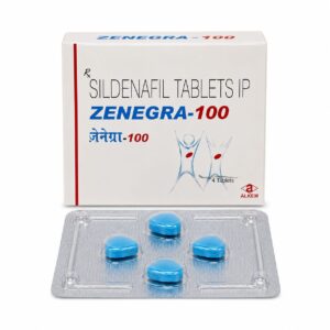 Zenegra 100 mg front box with strip