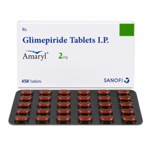 Amaryl 2 mg Tablet (Glimepiride) front box with strip