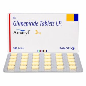 Amaryl 3 mg Tablet (Glimepiride) front box with strip