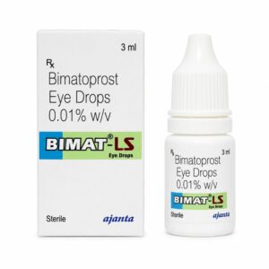 Bimat LS Eye Drop 0.01% (Bimatoprost Ophthalmic Solution) front box with drop