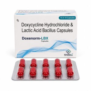 Doxenorm-LBX 100 mg ( Doxycycline ) front box with strip