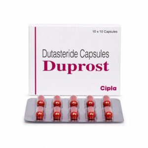 Duprost 0.5 mg (Dutasteride) front box with strip