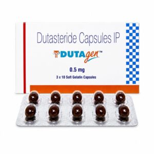 Dutagen 0.5 mg (Dutasteride) front box with strip