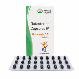 Dutaheal 0.5 mg Softgel Capsule (Dutasteride) front box with strip