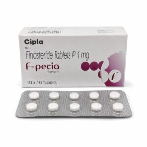 F-Pecia 1 mg (Finasteride) front box with strip
