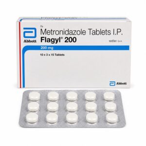Flagyl 200 mg (metronidazole)front box with strip