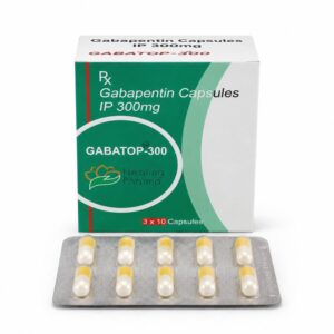Gabatop 300 mg Capsule (Gabapentin) front box with strip