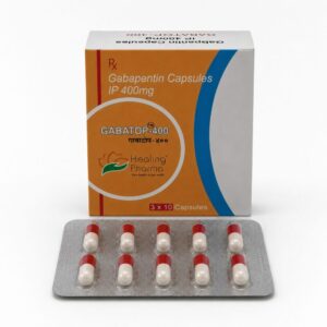 Gabatop 400 mg Capsule (Gabapentin) front box with strip