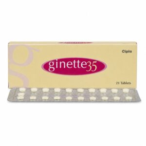 Ginette 35 (Cyproterone/Ethinyl Estradiol) front box with strip
