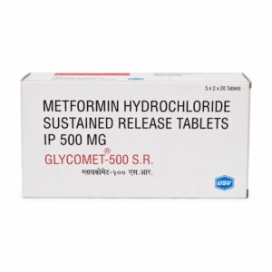Glycomet SR 500 mg (Metformin) front box
