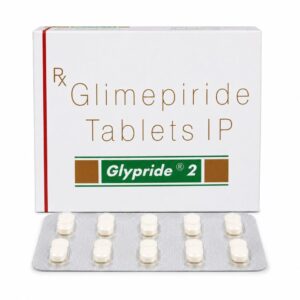 Glypride 2 mg (Glimepiride) front box with strip