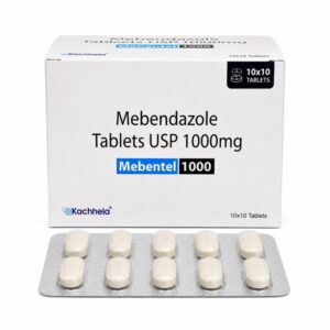 Mebentel 1000 mg - Authentic High-Dose Mebendazole Tablets for Parasitic Worm Treatment.
